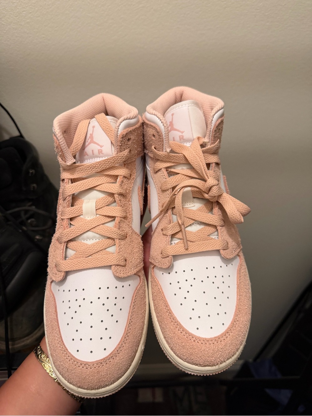 Jordan One Sneakers in Pink and White